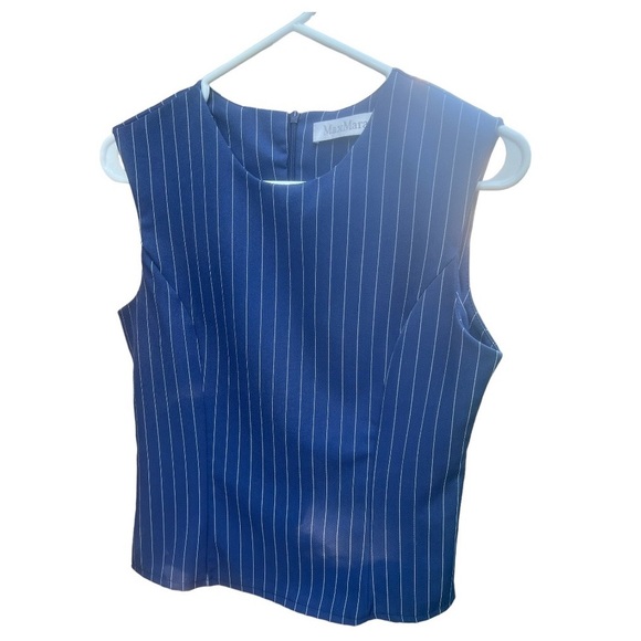 MAXMARA Striped Blue Tank Sleeveless Top Women’s Size small - Picture 3 of 10